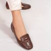 Mocassim Zatta Liso Bico Quadrado Silvana Marrom