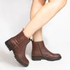 Bota Zatta Coturno Couro Tratorada Lola Marrom