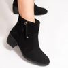 Bota Zatta Cano Médio Salto Bloco Violeta  Camurça Preta 