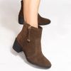 Bota Zatta Cano Médio Salto Bloco Violeta  Camurça Marrom