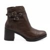 Bota Coturno Couro Fivela Mônica Café