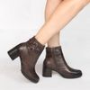 Bota Coturno Couro Fivela Mônica Café
