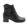 Bota Zatta Coturno Couro Fivela Margarete Preta
