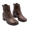 Bota Zatta Coturno Couro Fivela Margarete Marrom