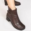 Bota Zatta Coturno Couro Fivela Margarete Marrom