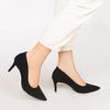 Scarpin Zatta Bico Fino Salto Médio Lolita  Nobuck Preto