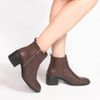 Bota Zatta Salto Bloco Couro Jovita  Marrom