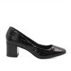 Sapato Retrô Zatta Bico Quadrado Heidi Croco Preto