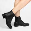 Bota Coturno Zatta Básica Couro Luiza Preto