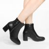 Bota Zatta  Cano Curto  Salto Bloco Ziper Nikita Preta