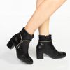 Bota Zatta Salto Bloco Strass Nancy Preta