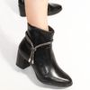 Bota Zatta Salto Bloco Strass Nancy Preta