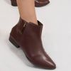 Bota Zatta Cano Curto Bico Fino Evelyn Marrom