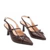Scarpin Zatta Slingback Fivela Verônica Marrom