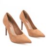 Scarpin Zatta Bico Fino Salto Alto  Anita Suede Nude