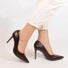 Scarpin Zatta Bico Fino Salto Alto  Anita Marrom