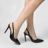Scarpin Zatta Slingback Salto Alto Donna Verniz Preto