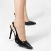 Scarpin Zatta Slingback Salto Alto Donna Verniz Preto