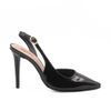 Scarpin Zatta Slingback Salto Alto Donna Verniz Preto