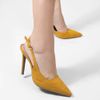 Scarpin Zatta Slingback Salto Alto Donna Mostarda
