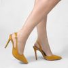 Scarpin Zatta Slingback Salto Alto Donna Mostarda