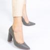 Scarpin Zatta Salto Grosso Jaine Cinza