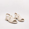 Sandália Zatta Couro Salto Bloco Baixo Luzia Off White