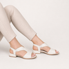 Sandália Zatta Couro Salto Bloco Baixo Luzia Off White