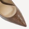 Scarpin Salto Alto Bico Fino Suzy Croco Marrom