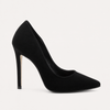 Scarpin Salto Alto Bico Fino Suzy Nobuck Preto