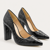 Scarpin Zatta Salto Grosso Jaine Preto Croco