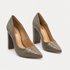 Scarpin Zatta Salto Grosso Jaine Cinza
