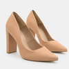 Scarpin Salto Grosso Jaine Nude Nobuck
