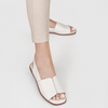 Sandália Zatta em Couro Flat Letícia Off White