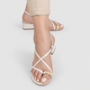  Sandália Zatta de Tiras com Detalhe Metálico Simone Off White