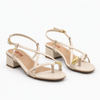  Sandália Zatta de Tiras com Detalhe Metálico Simone Off White