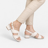 Sandália Zatta Casual  Salto Bloco Cindy Off White