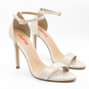 Sandália Zatta Salto Fino Maya Croco Off White