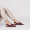 Sandália Zatta em Couro Flat Letícia Marsala