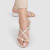  Sandália Zatta de Tiras com Detalhe Metálico Simone Off White