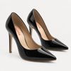 Scarpin Zatta Salto Alto Bico Fino Suzy Verniz Preto