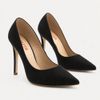 Scarpin Salto Alto Bico Fino Suzy Nobuck Preto