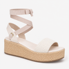 Sandália Zatta Anabela de Amarrar Cris Off White