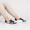 Tênis Zatta Casual  Cadarço Rita Preto e Branco