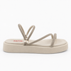 Sandália Zatta Anabela Baixa Brilho Flora Off White