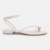 Sandália Rasteira Zatta Bico Folha Dedo Ana Off White