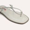 Rasteira Zatta com Strass Nó Frontal  Aurora Off White