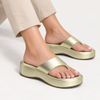 Tamanco Zatta De Dedo  Flatform Luma Dourado
