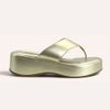Tamanco Zatta De Dedo  Flatform Luma Dourado