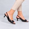Sandália Zatta SlingbackBico Folha Dóris Preto